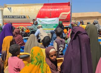 Mama Shamsa Water Trucking Program – Baidoa, Somalia (2026) Mama Shamsa foundation providing water.